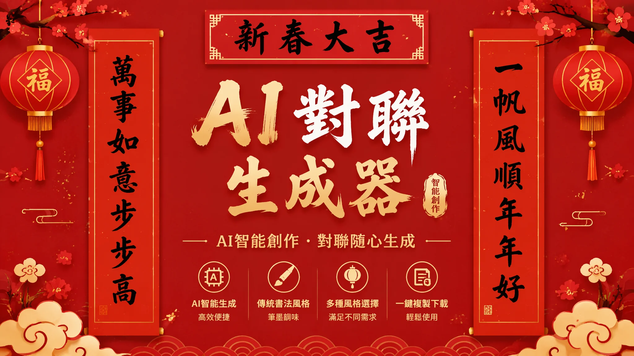 AI对联生成器推荐：一键生成春联对联祝福语