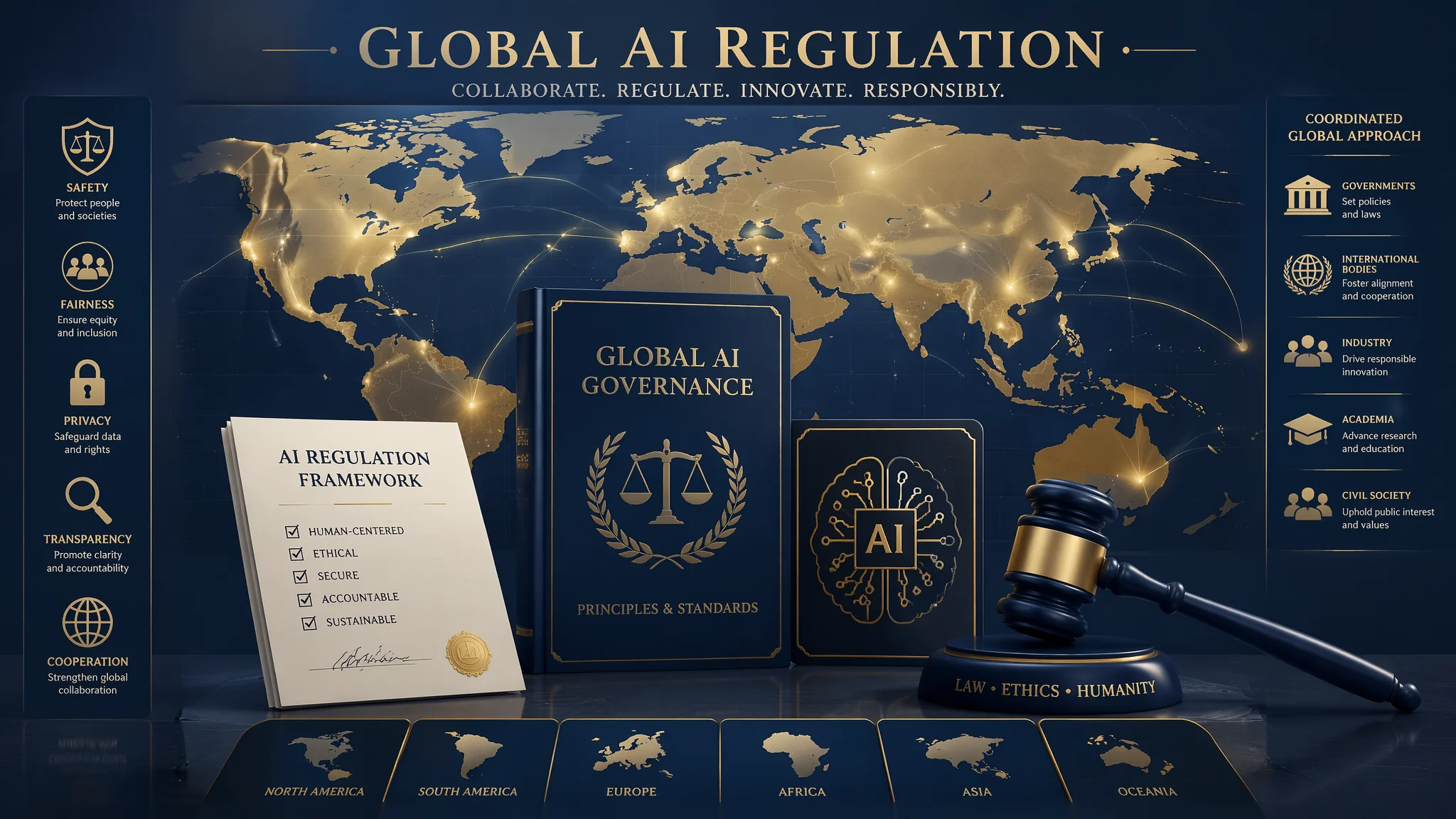 AI全球监管政策2026：欧盟AI法案中国生成式AI管理办法美国行政令深度对比