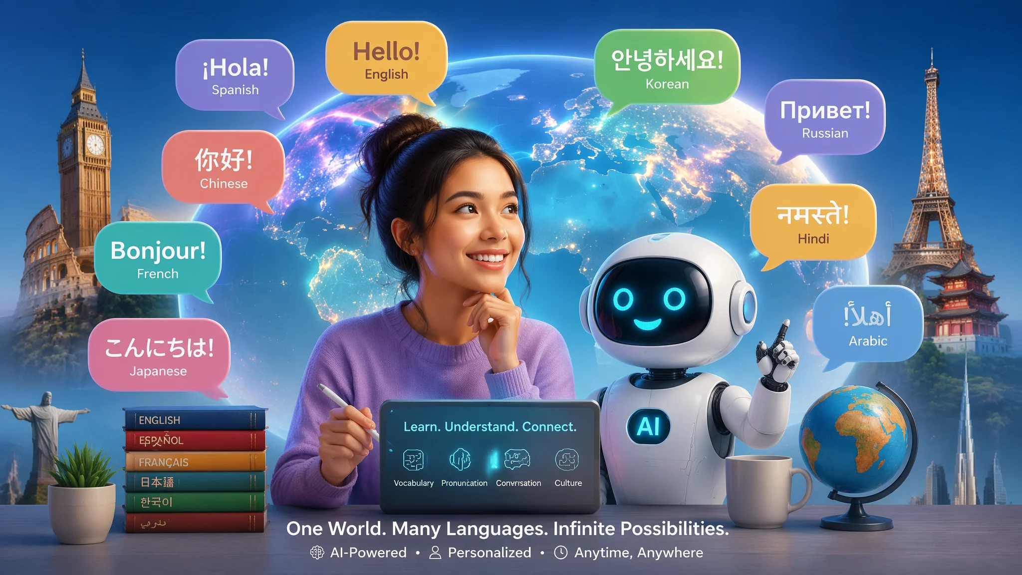 AI多语言学习App实测推荐：2026年用AI同时学英日韩三语的正确姿势