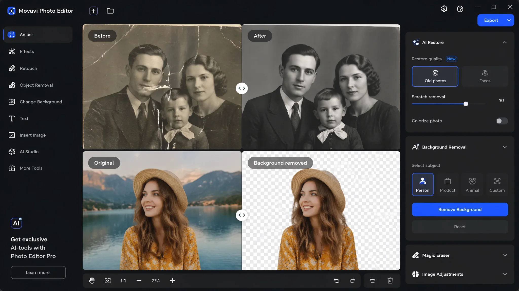 Movavi Photo Editor AI修图实测：俄罗斯出品的平价AI照片编辑软件