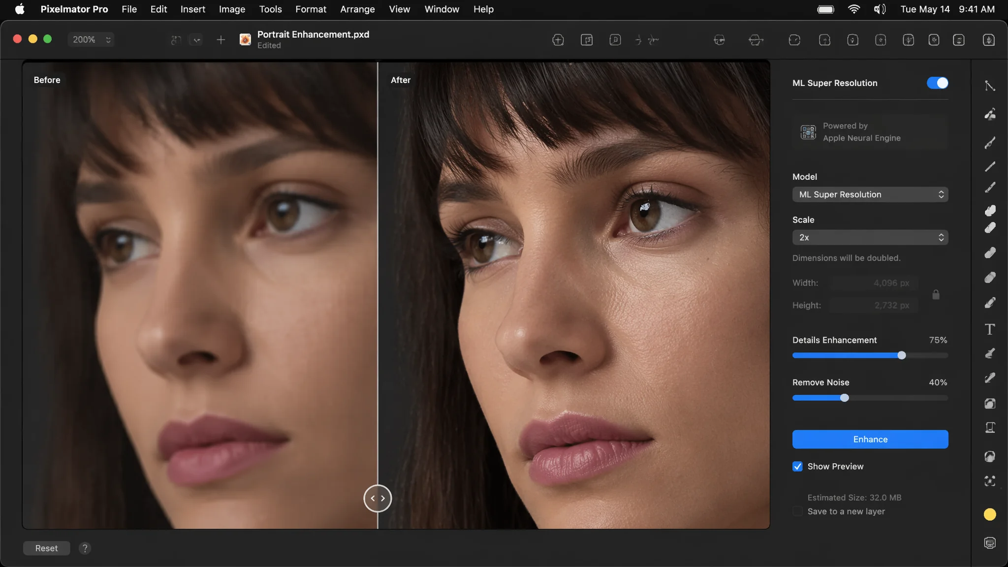 Pixelmator Pro AI修图实测：Mac用户最爱的买断制修图软件有多强