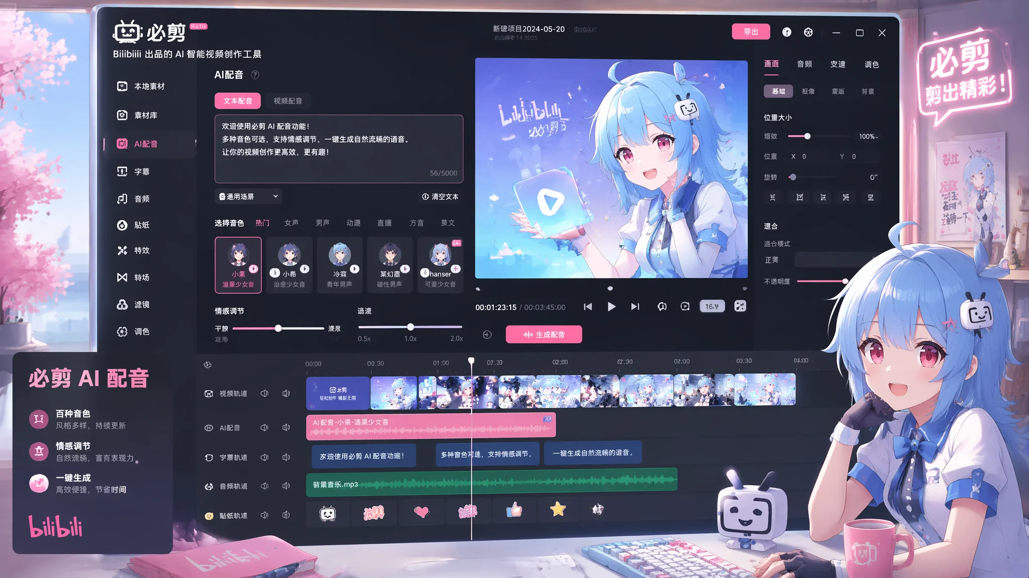 必剪电脑怎么用AI配音？2026年B站UP主都在用的免费配音教程
