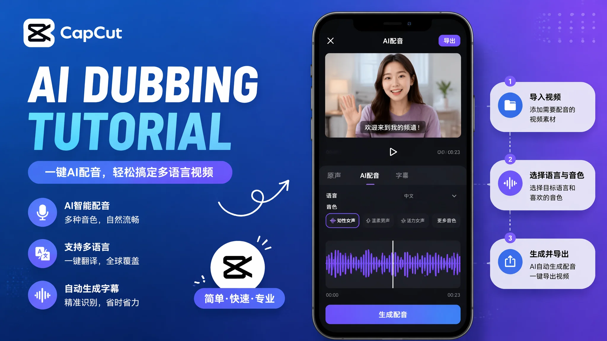 剪映给视频添加AI配音：2026年完整步骤和避坑经验