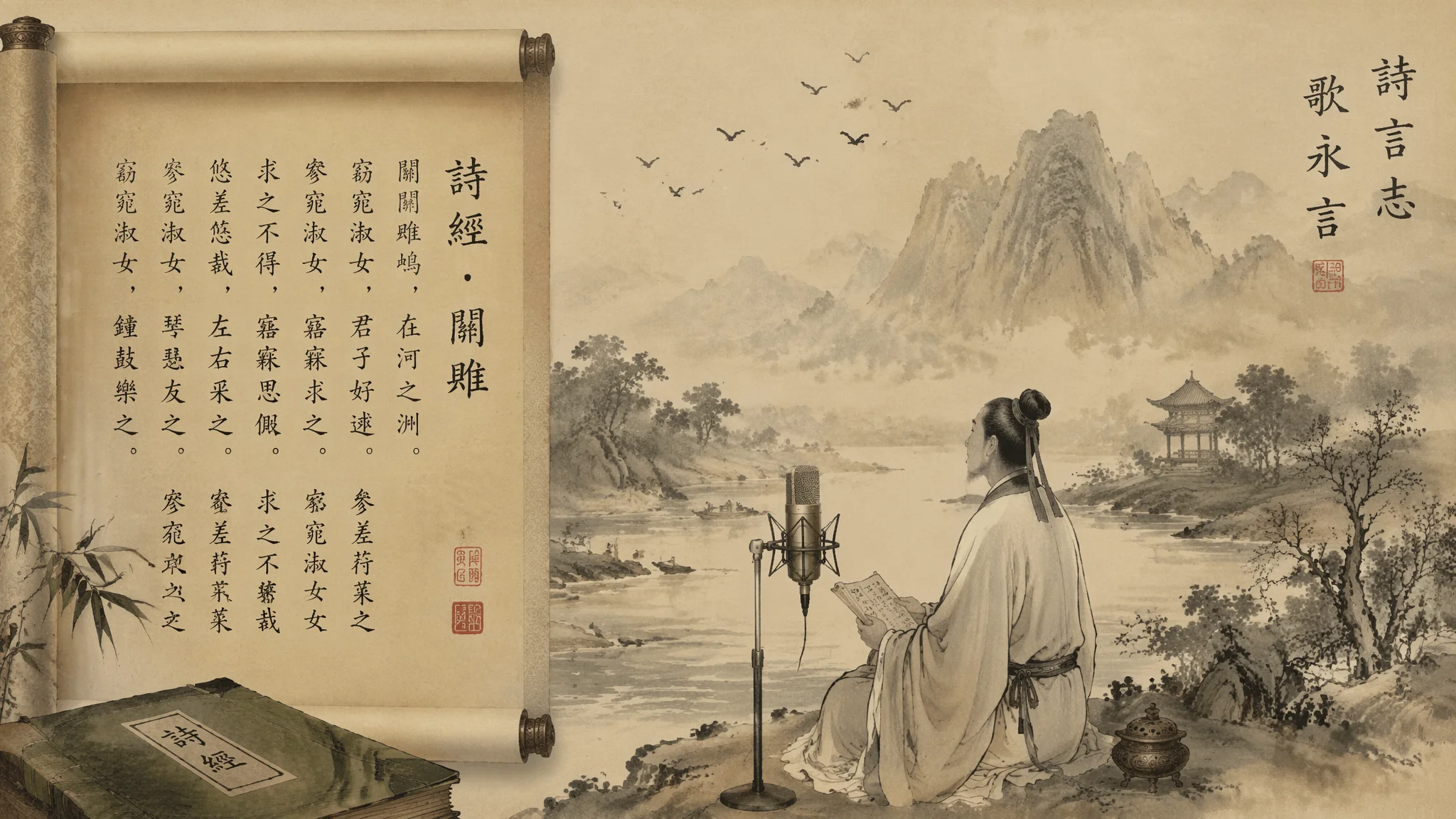 AI诗经配音怎么做？古典诗歌和国学经典诵读的配音方案
