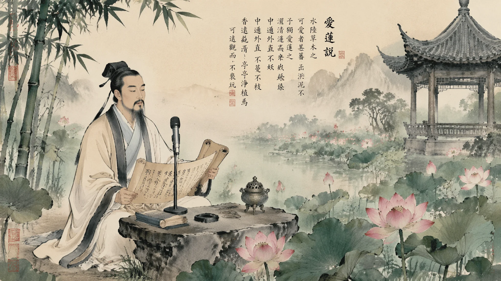 AI爱莲说配音怎么做？古文朗诵和经典散文诵读的配音方法