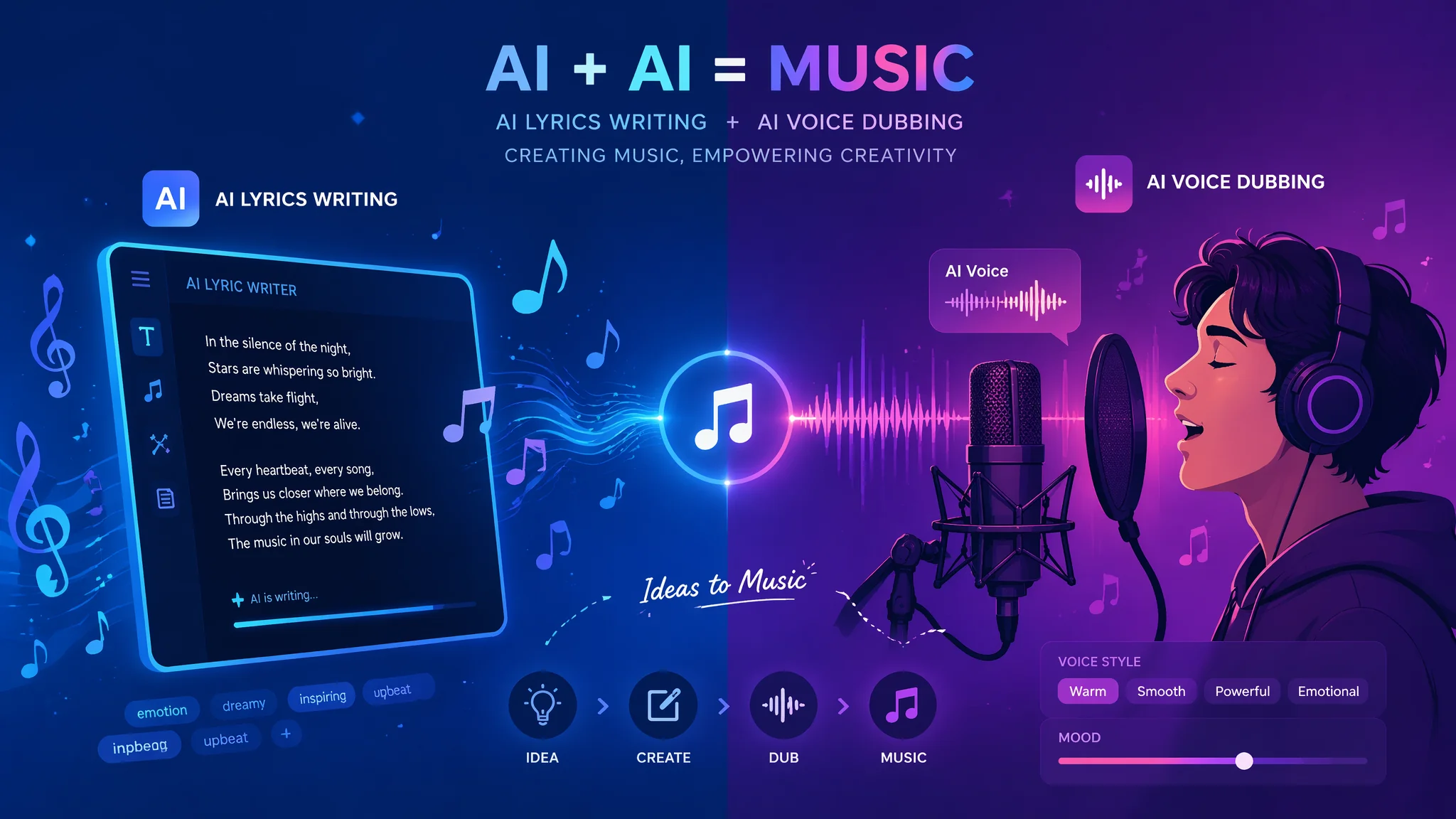 AI歌词配音怎么玩？从AI写词到AI唱出来的全套流程实测