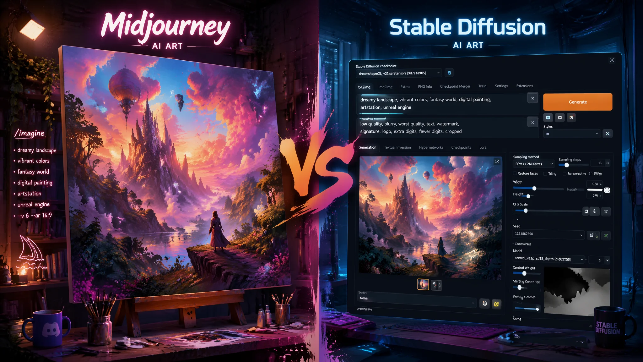 AI绘画工具到底选哪个？Midjourney和Stable Diffusion深度对比