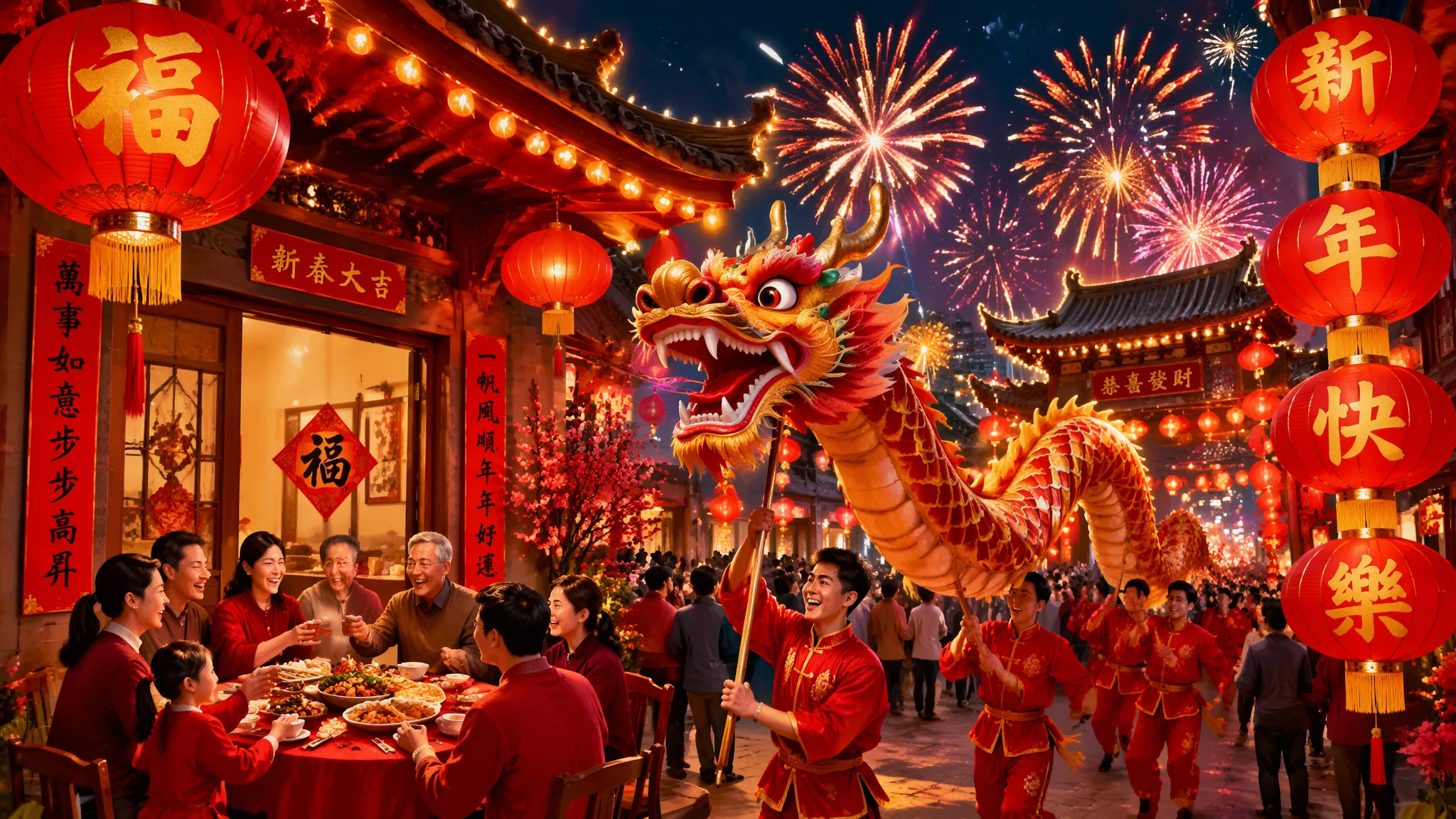 春节AI绘画教程：中国新年民俗和喜庆场景的画法
