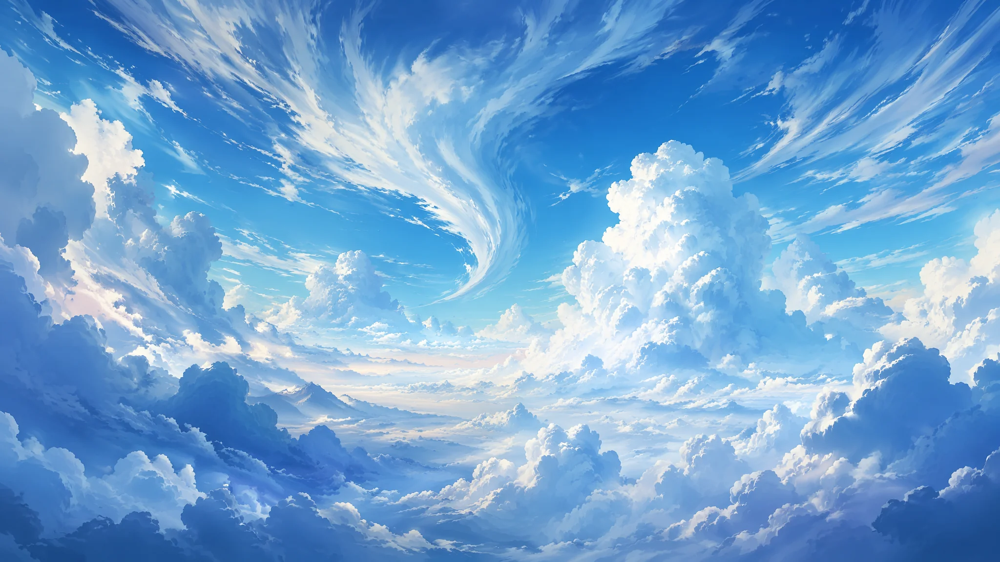 云朵绘画AI教程：天空云彩和气象景观的多彩画法