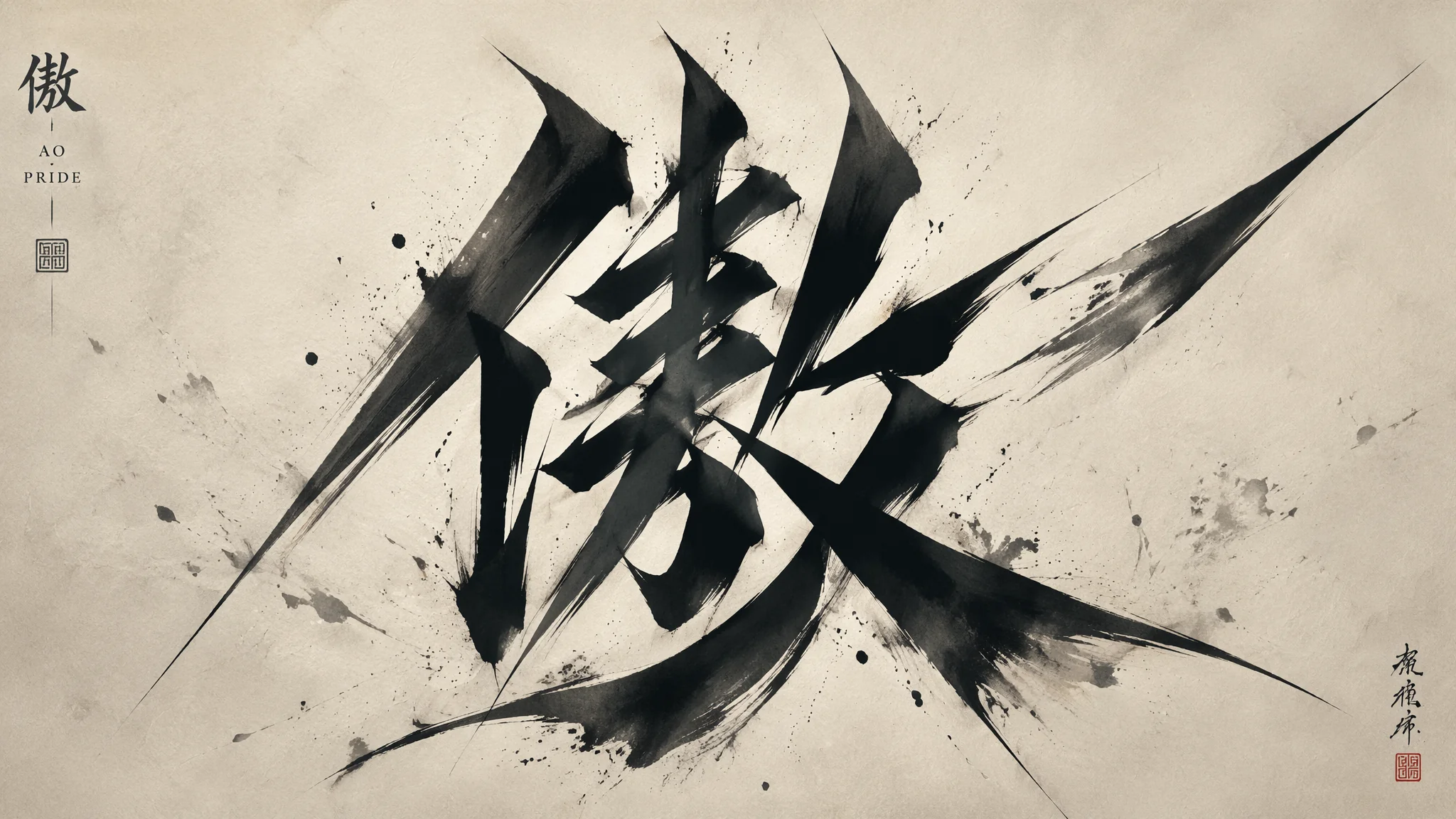AI绘画画"傲"字怎么设计？傲气字体与书法风格AI绘画的提示词指南