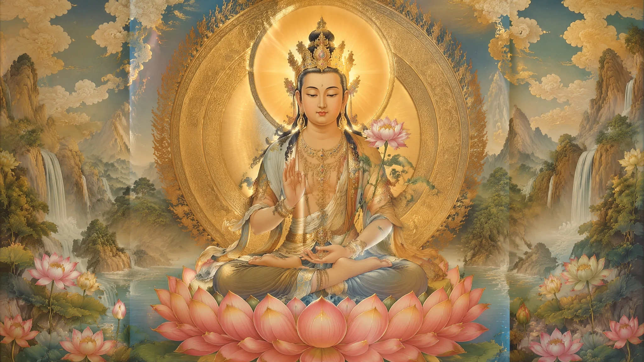 AI菩萨佛教绘画：东方宗教艺术庄严慈悲形象的视觉呈现