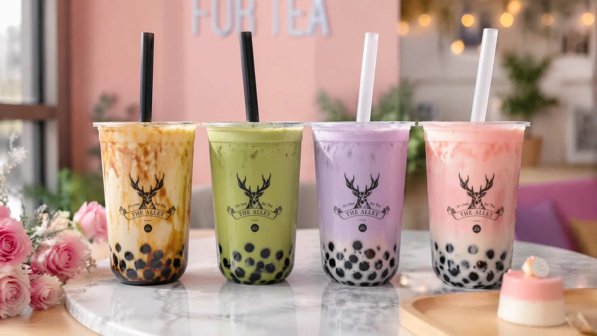 AI奶茶美食绘画：饮品质感与网红打卡风的视觉呈现