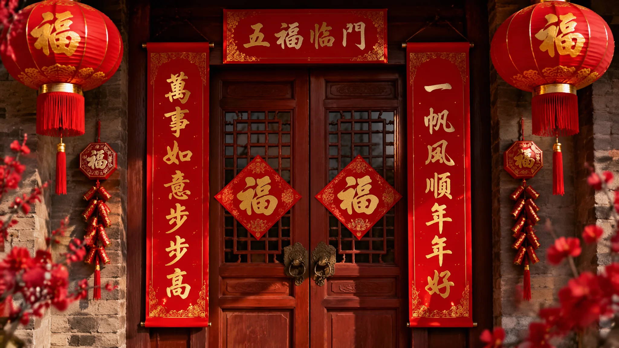 AI对联春联绘画：中国传统书法艺术与节庆装饰的视觉设计