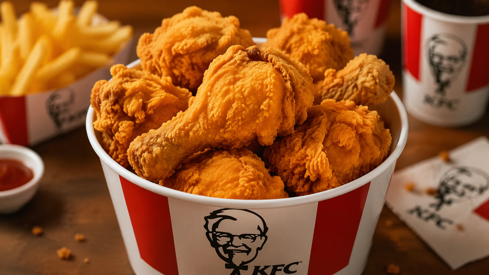 AI肯德基美食绘画：炸鸡快餐连锁品牌的商业广告级视觉呈现