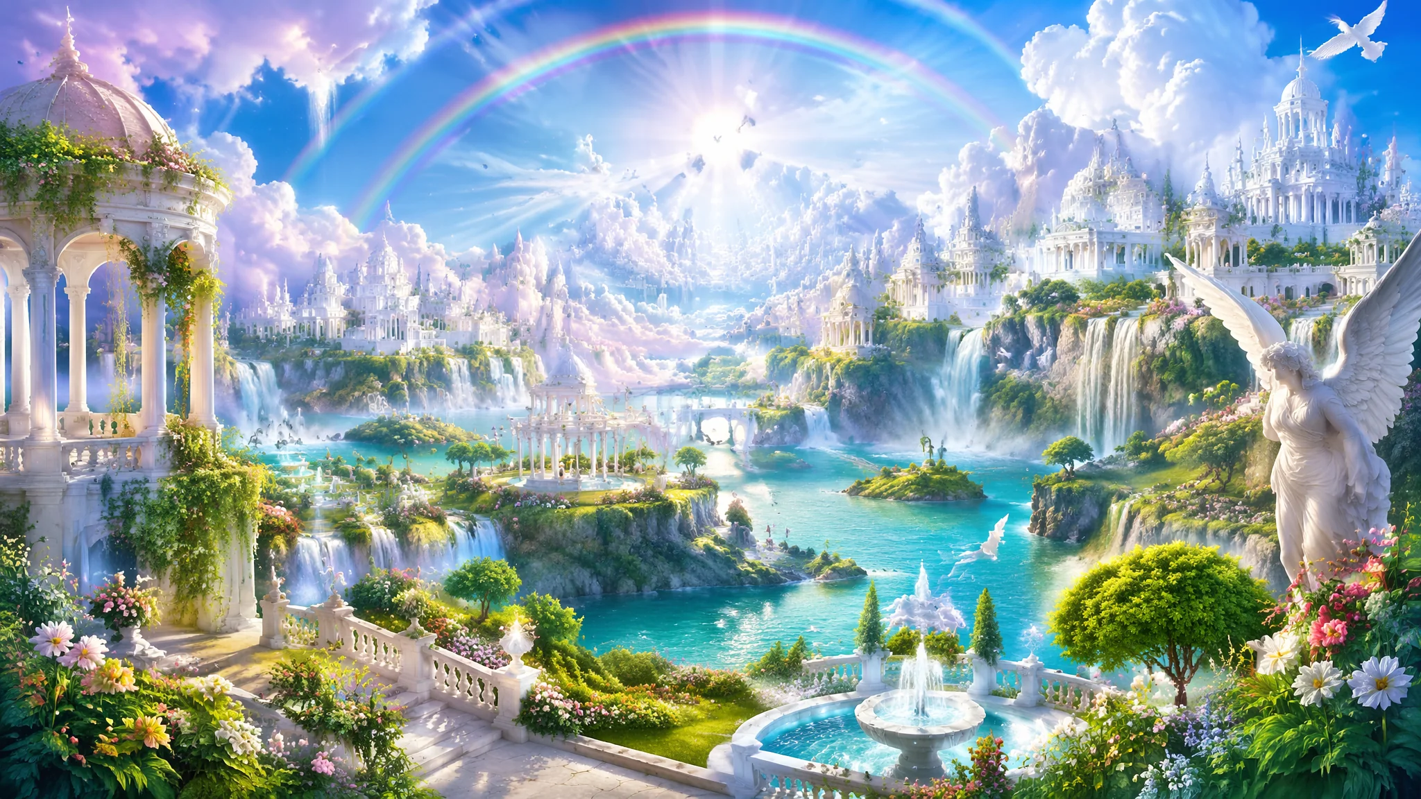 AI乌托邦梦幻绘画：理想世界与天堂般完美社会的视觉构想