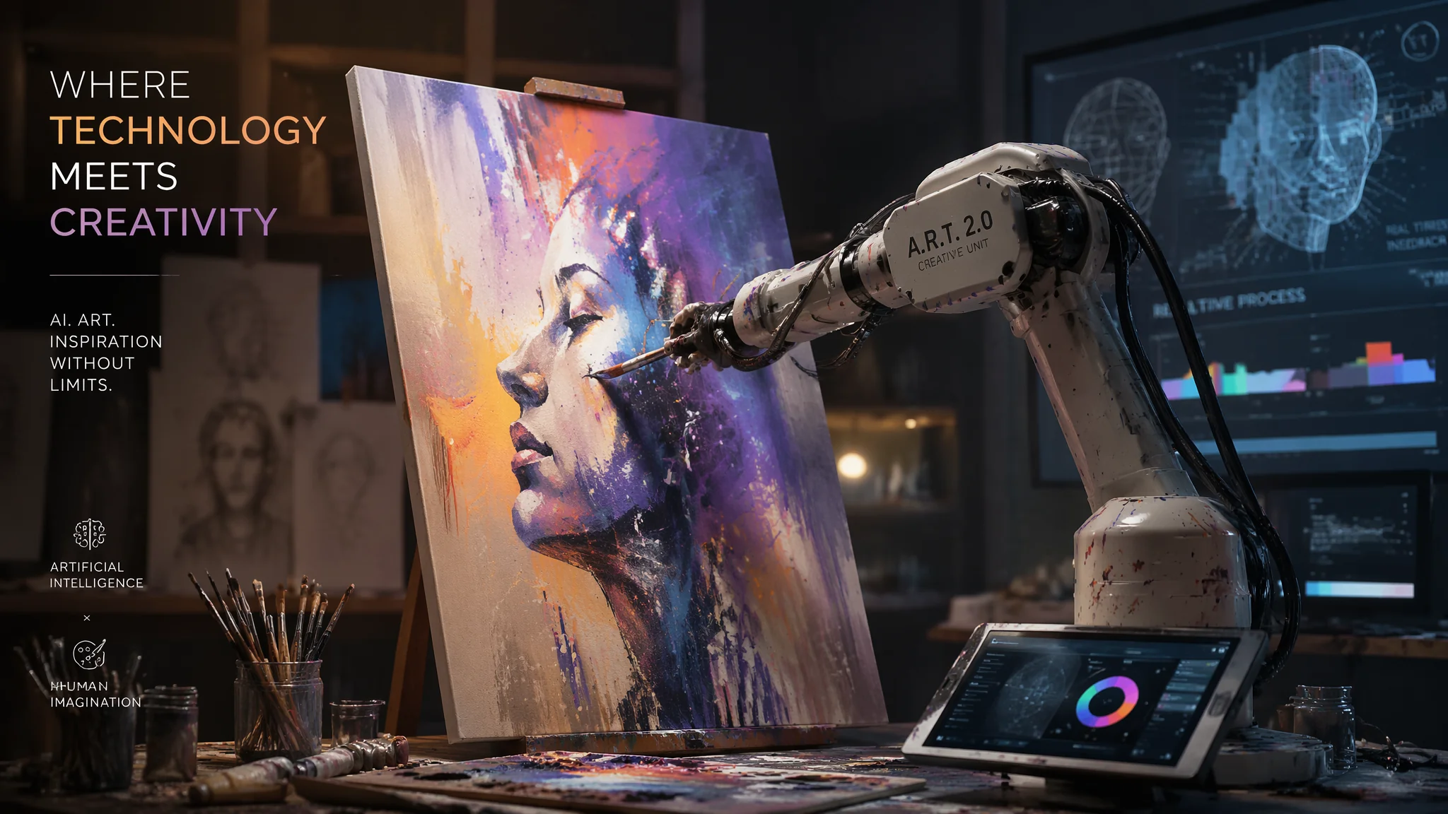 AI与传统绘画结合：手工绘制与数字生成的混合媒介艺术创作