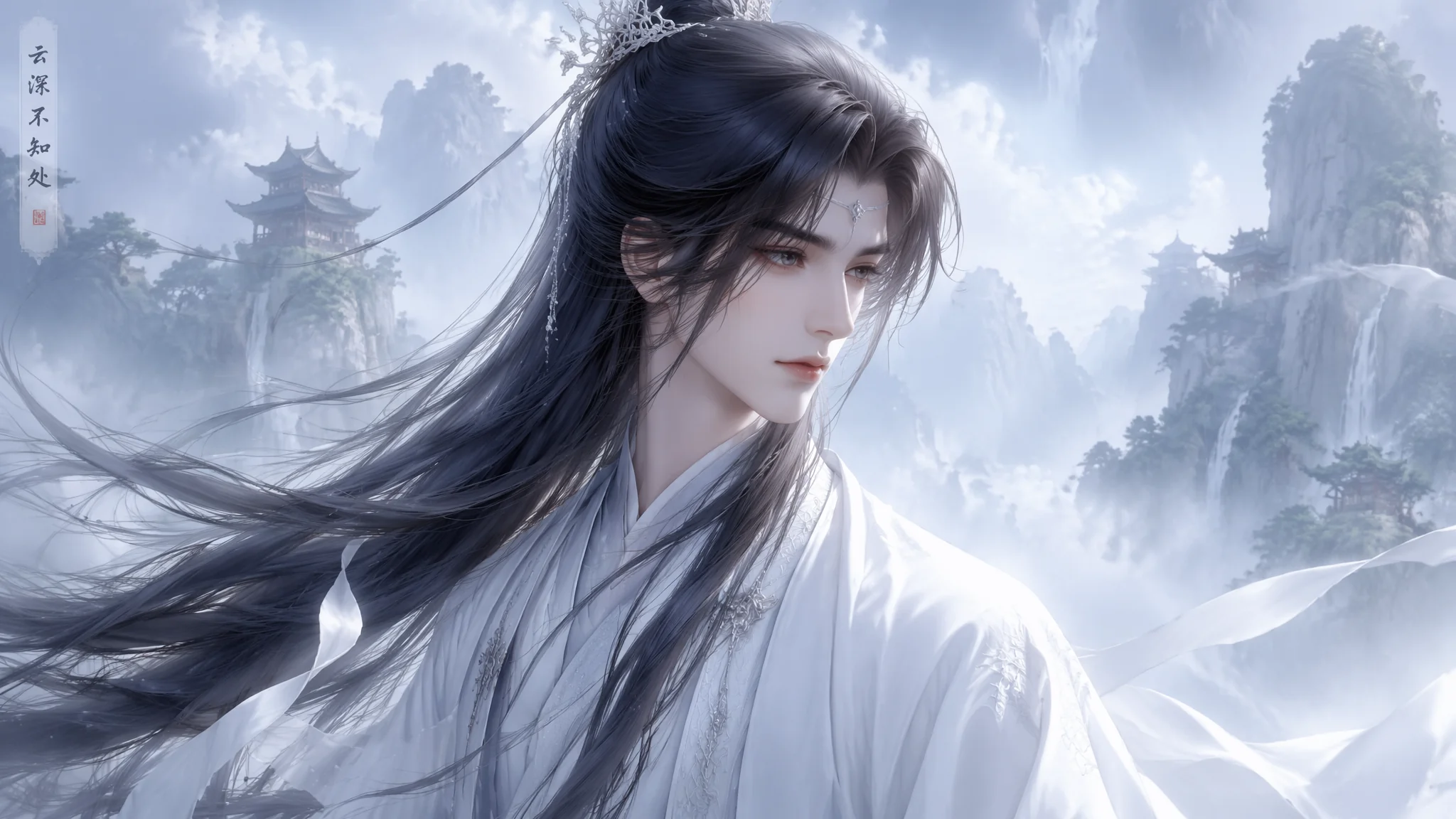 AI古风男性绘画进阶：汉服侠客与古装美男的精致角色视觉设计