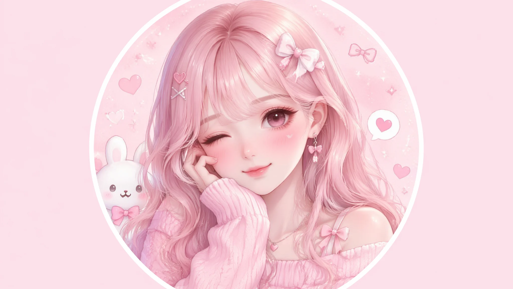 AI粉色头像绘画：少女心与甜美风格的个性化社交媒体头像设计