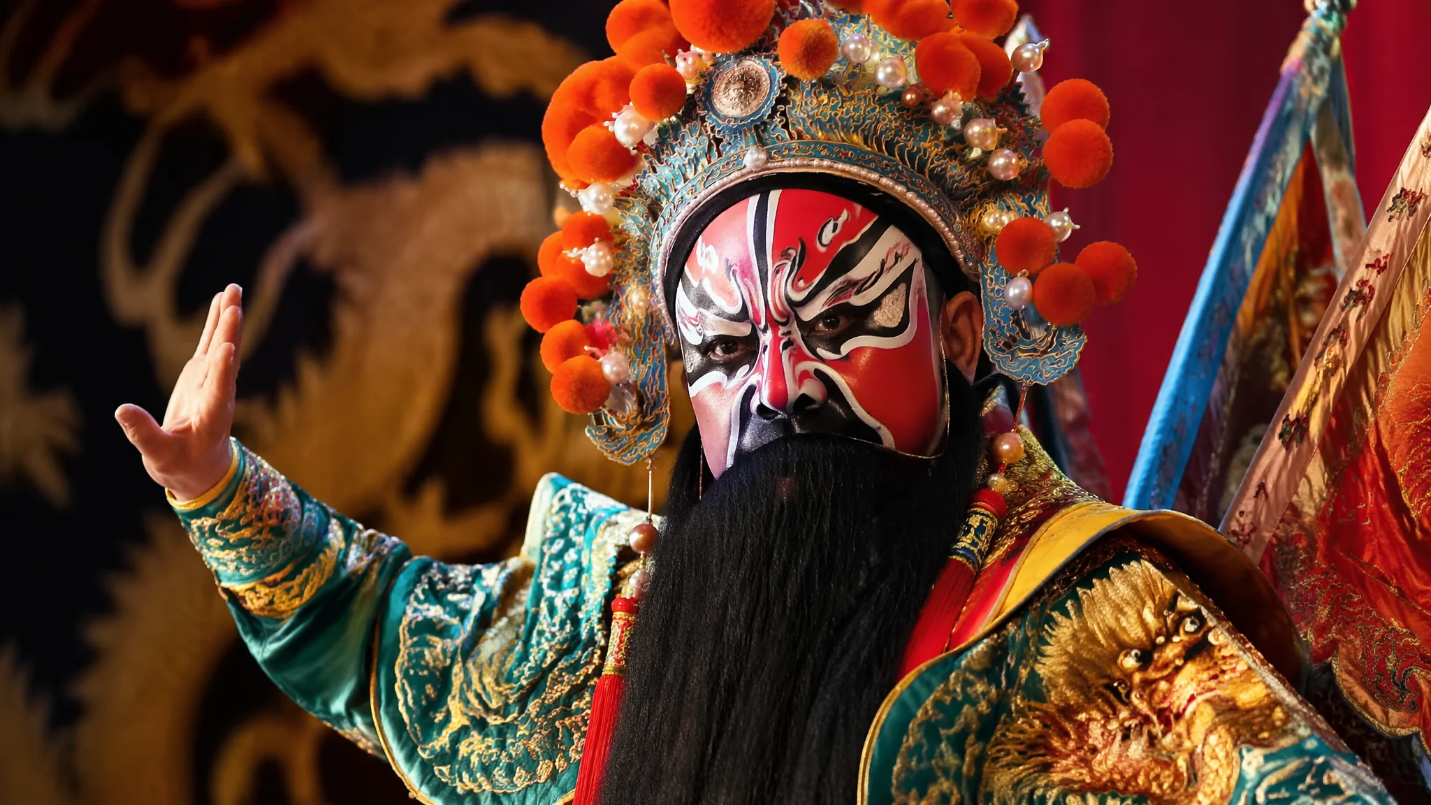 京剧人物AI绘画：国粹脸谱与华丽戏服的关键词全解析