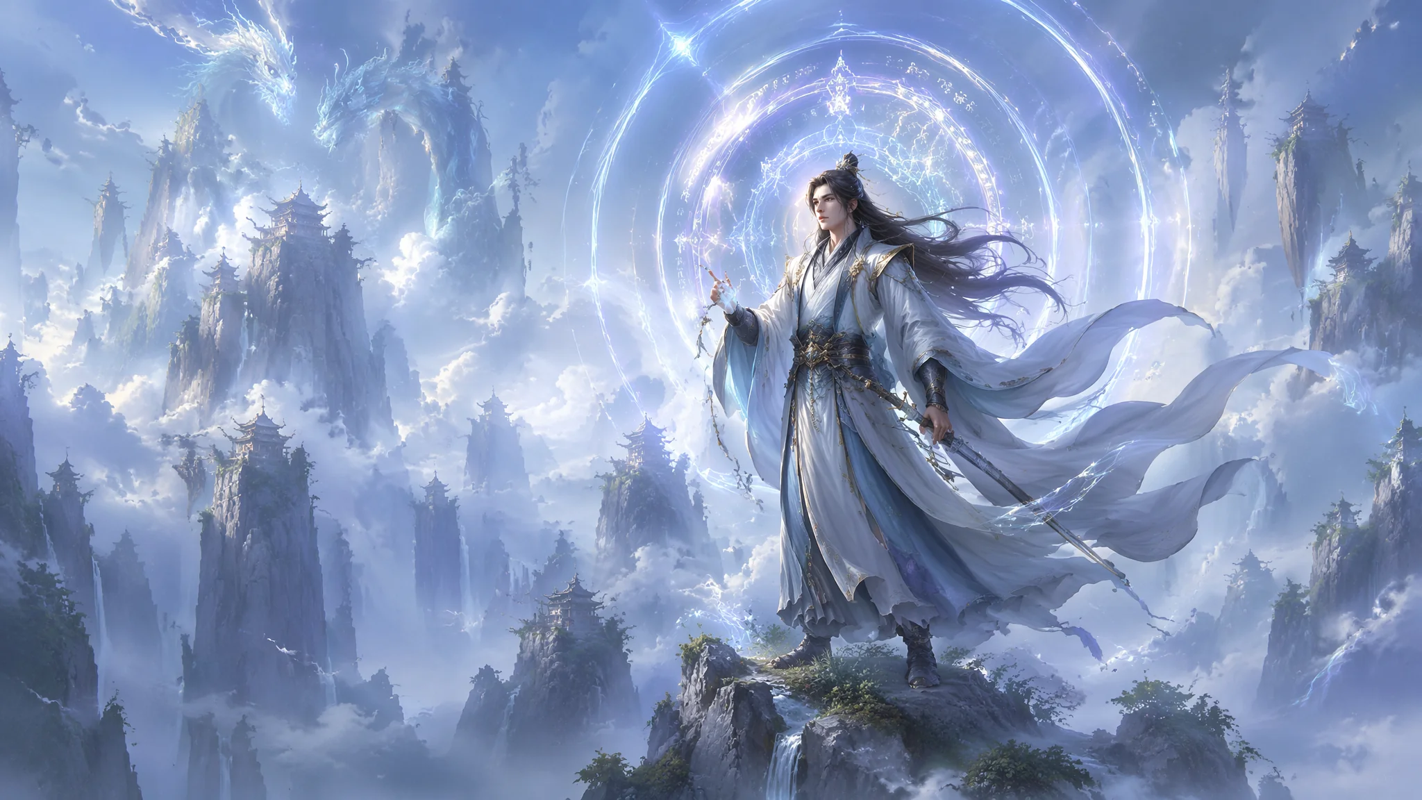 AI绘画古风玄幻怎么画？仙侠场景的提示词与构图