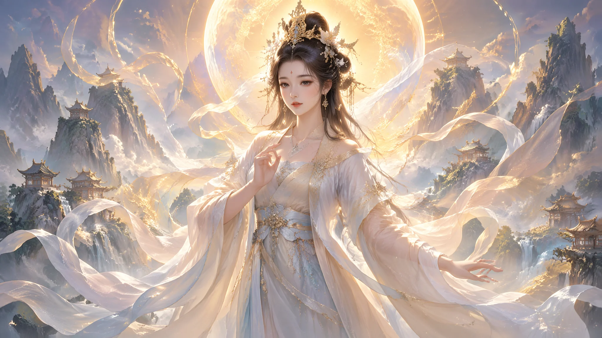 AI绘画汉服女神怎么画？仙气女神的提示词法