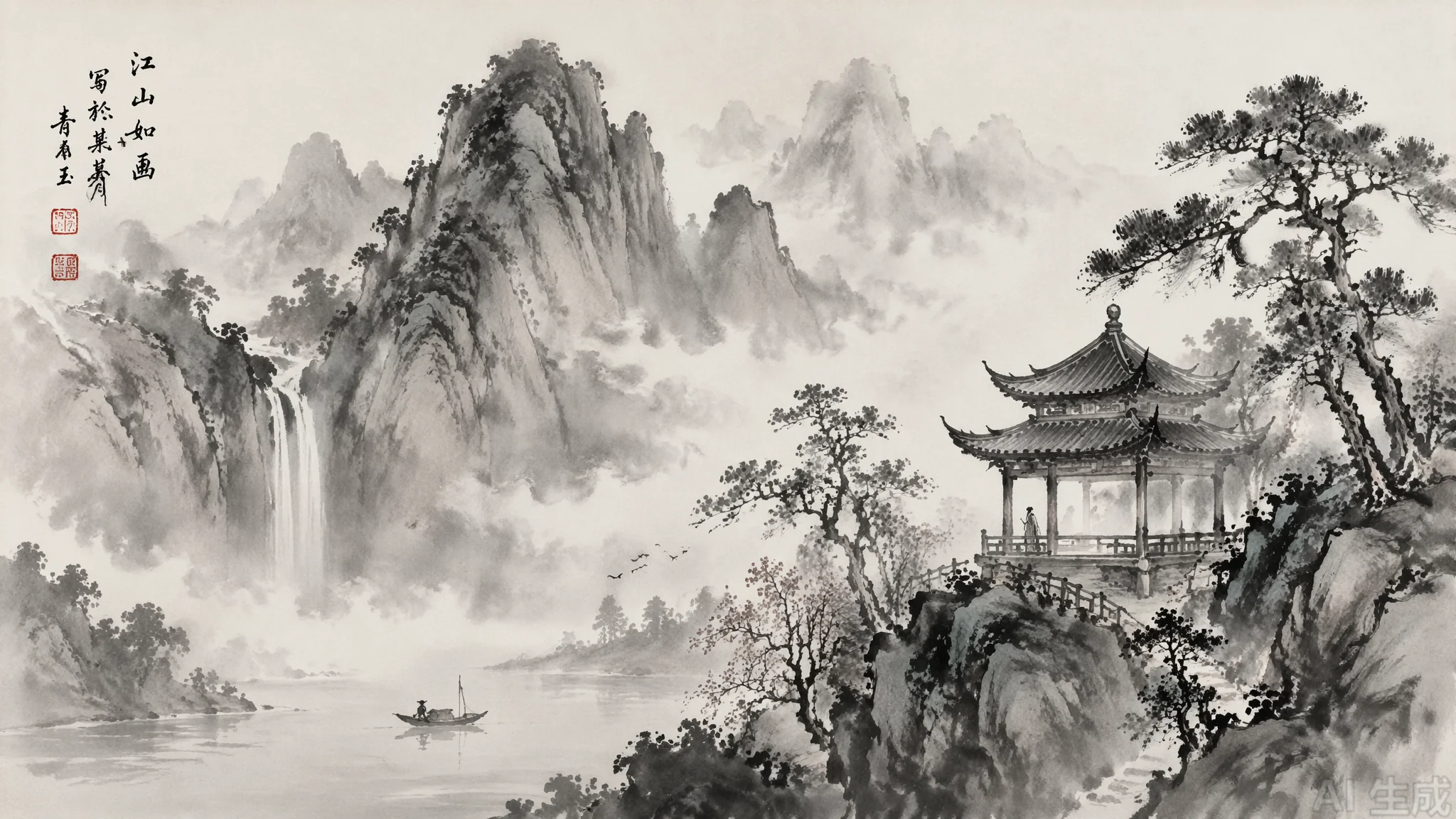 AI绘画国风咒语怎么写？古风场景提示词模板与出图效果