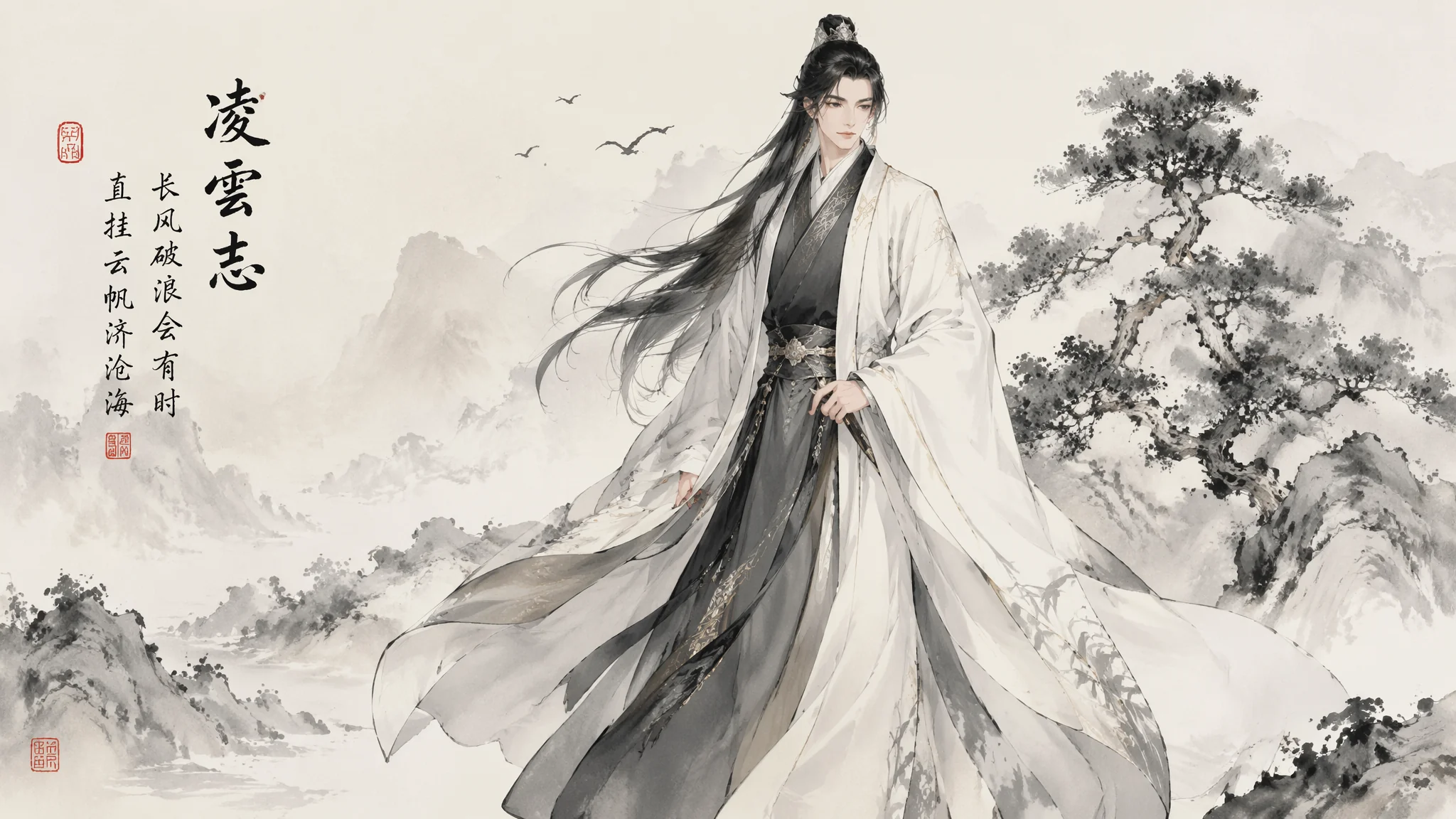 AI绘画古风全身人物教程：从服饰形制到水墨意境的出图法