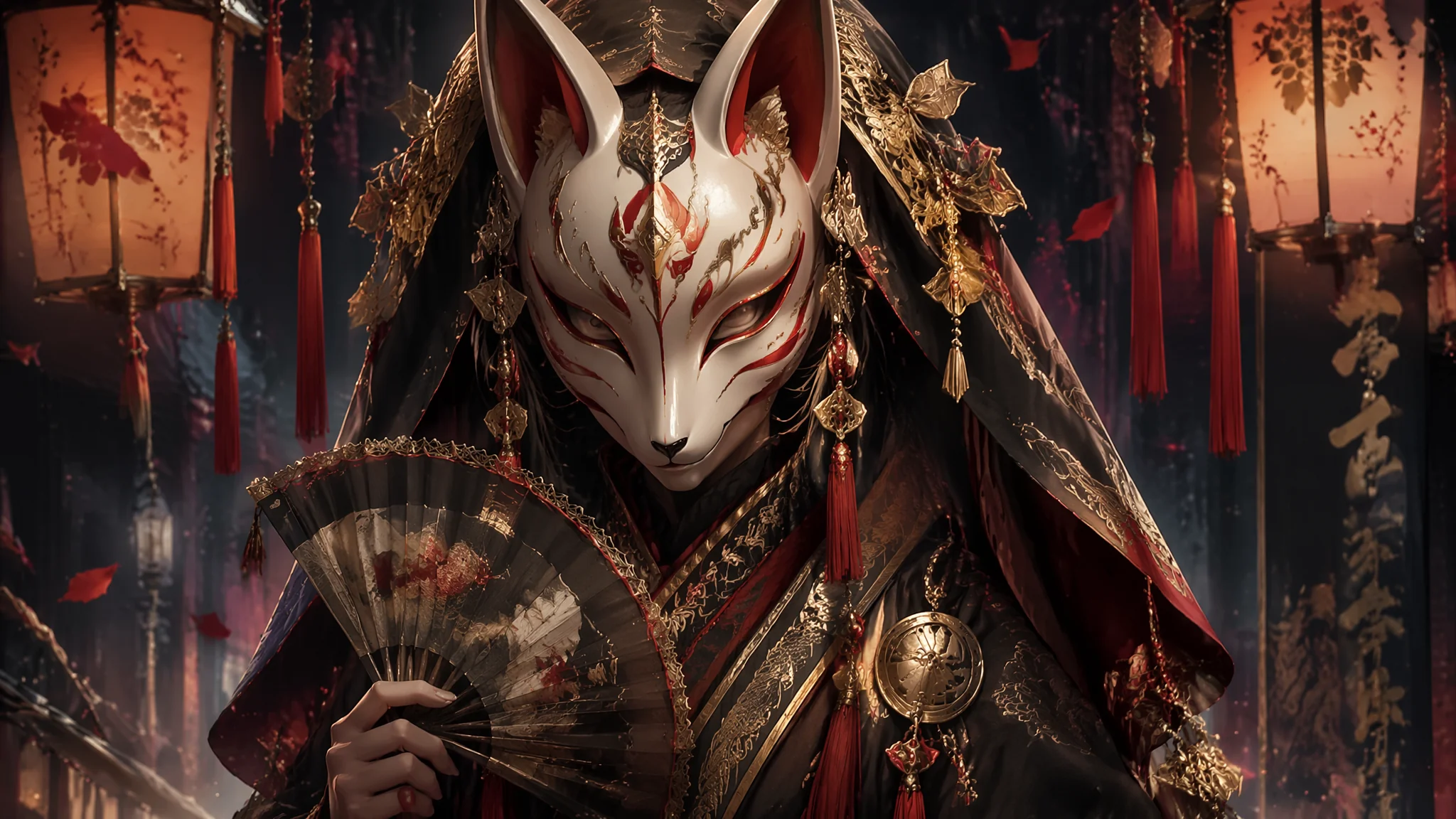 AI绘画狐狸面具角色创作教程