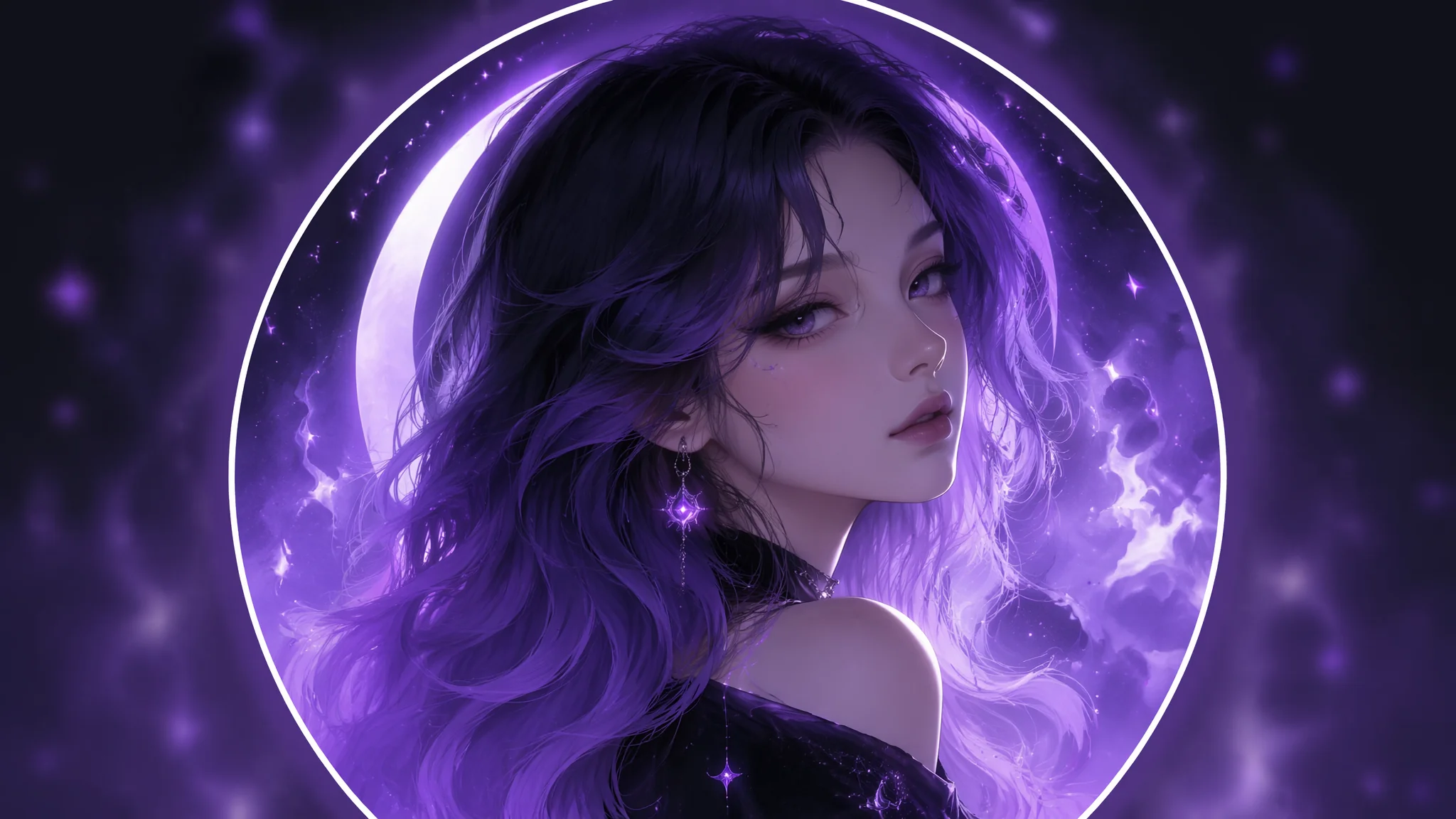 AI绘画紫色系头像设计：神秘又高级的紫调头像提示词