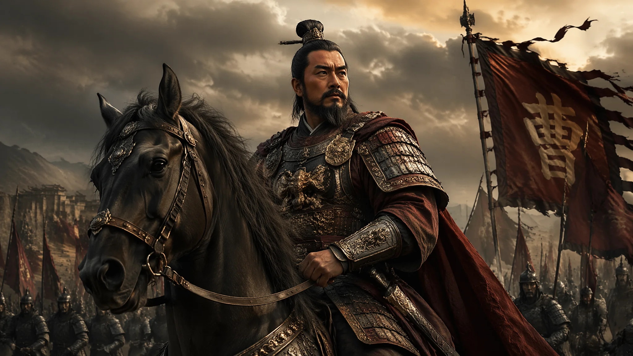 古代将军AI绘画角色设计：铠甲战马与威严气场的出图法