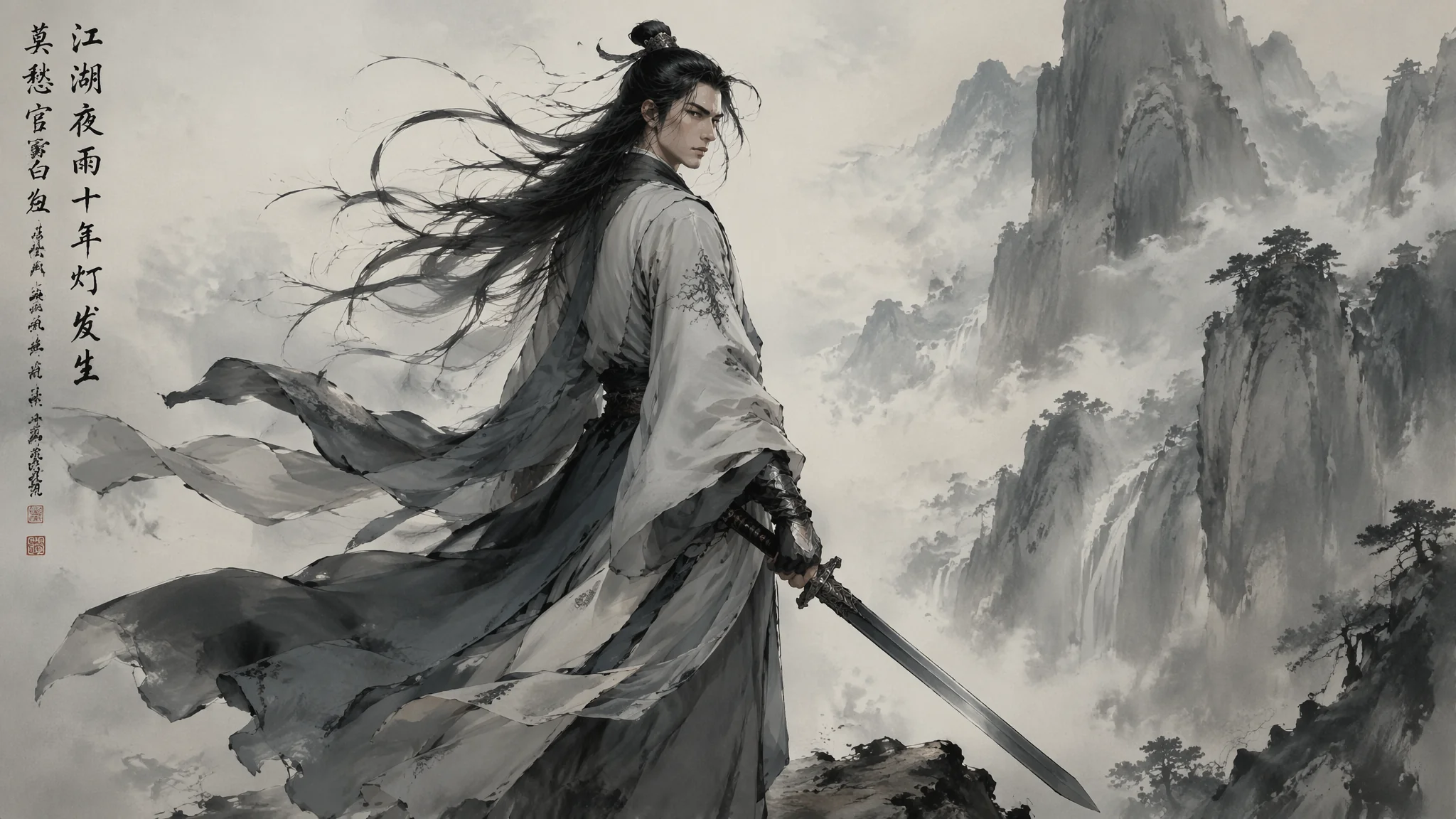 古风男子AI绘画角色创作：从侠客到书生的古韵男像出图法