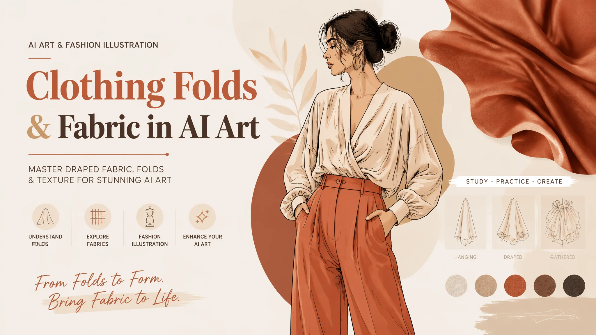 AI绘画服装教程：衣服褶皱与材质提示词