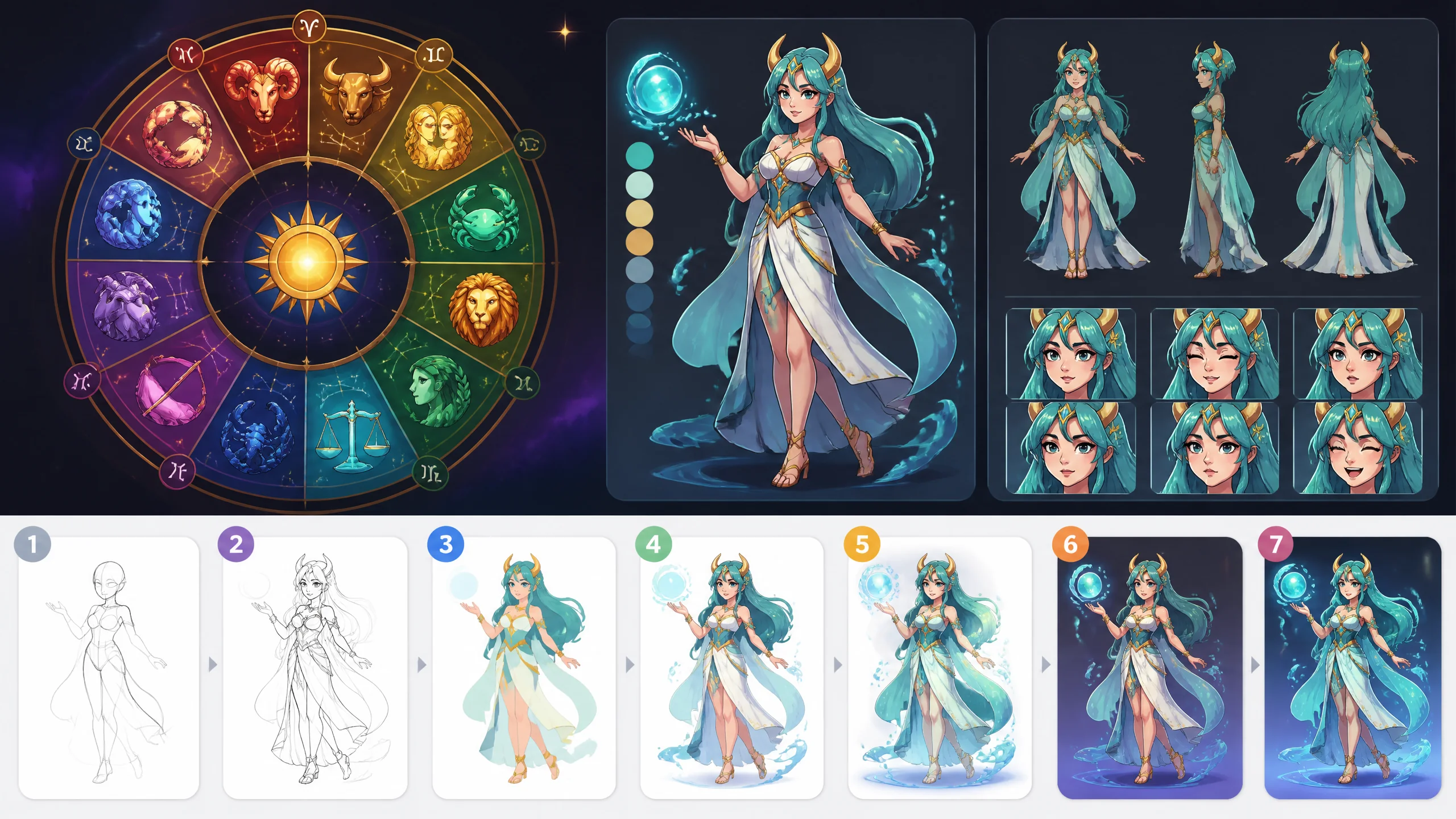 AI绘画射手座怎么画？星座角色出图