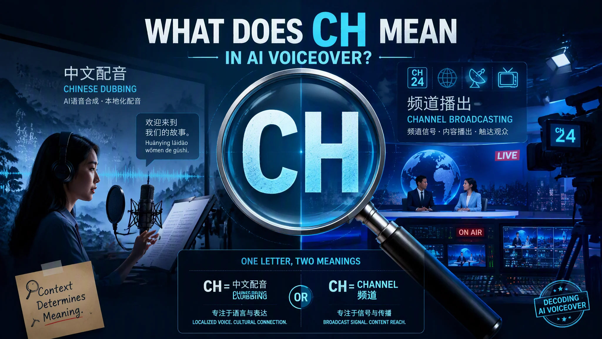 AI配音ch到底指什么？中文配音与频道口播的实测解法
