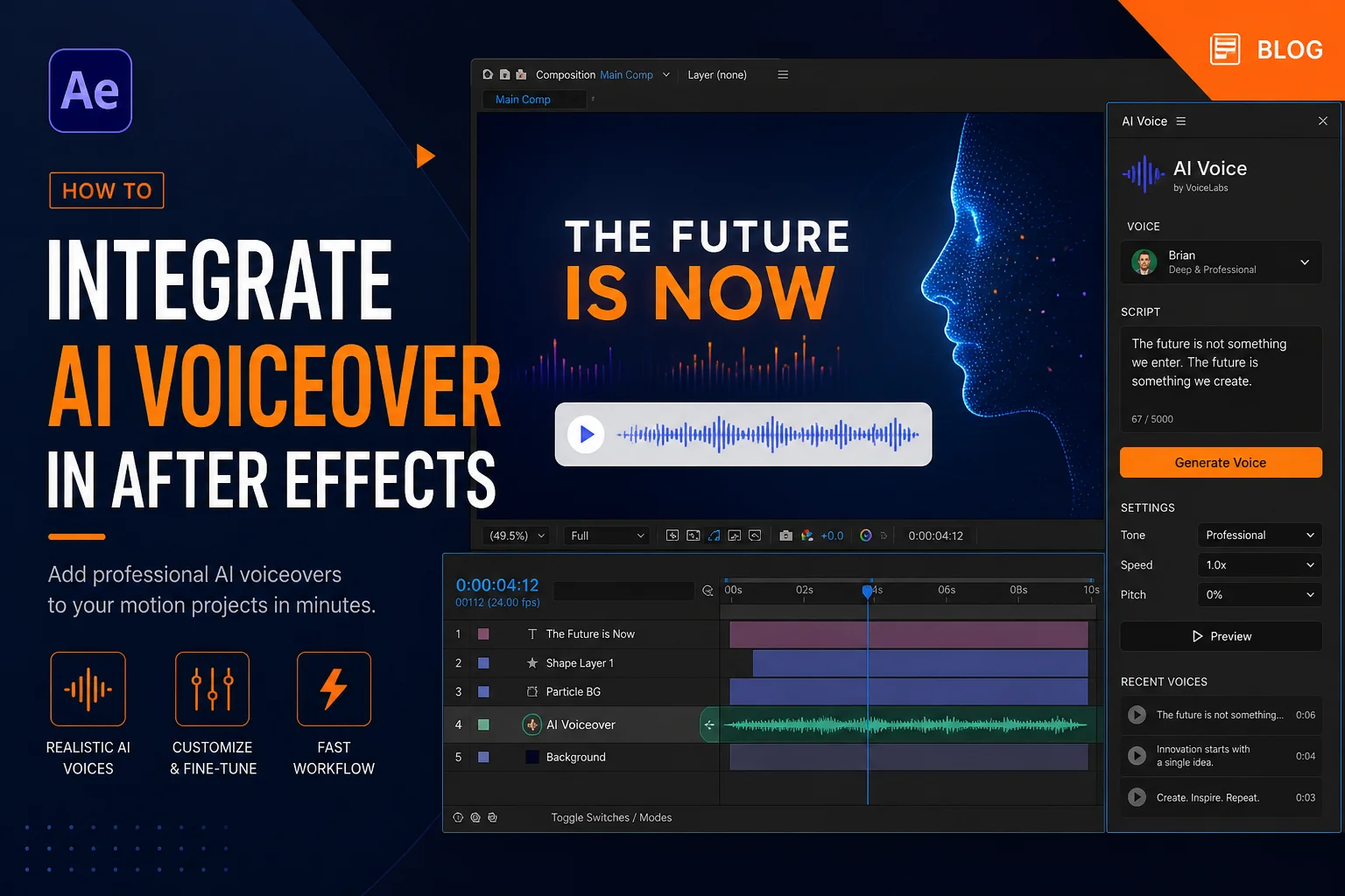 ae ai配音怎么接进后期？After Effects 加 AI 配音的实战避坑实录