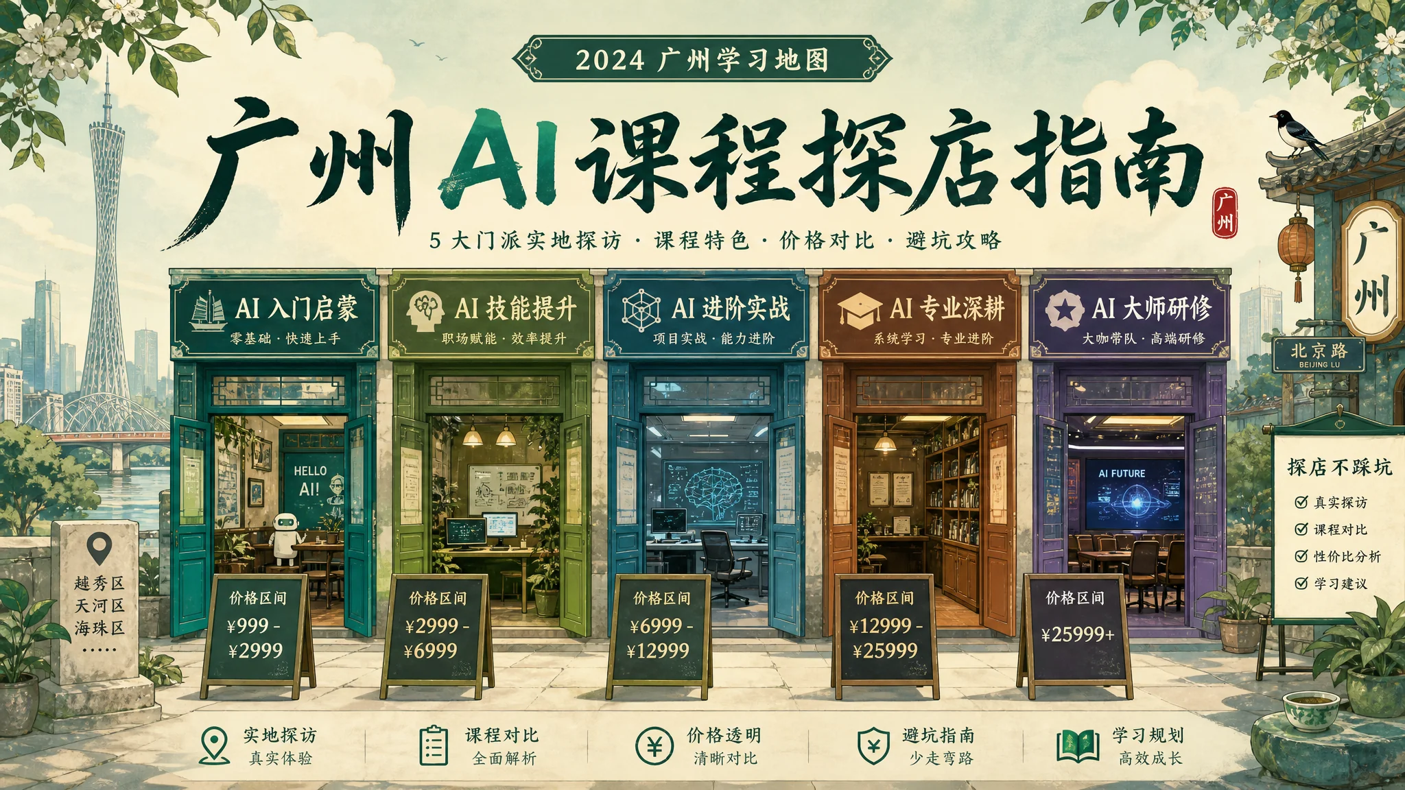广州AI培训课程怎么选？我跑了五家机构，把学费和套路都摸透了