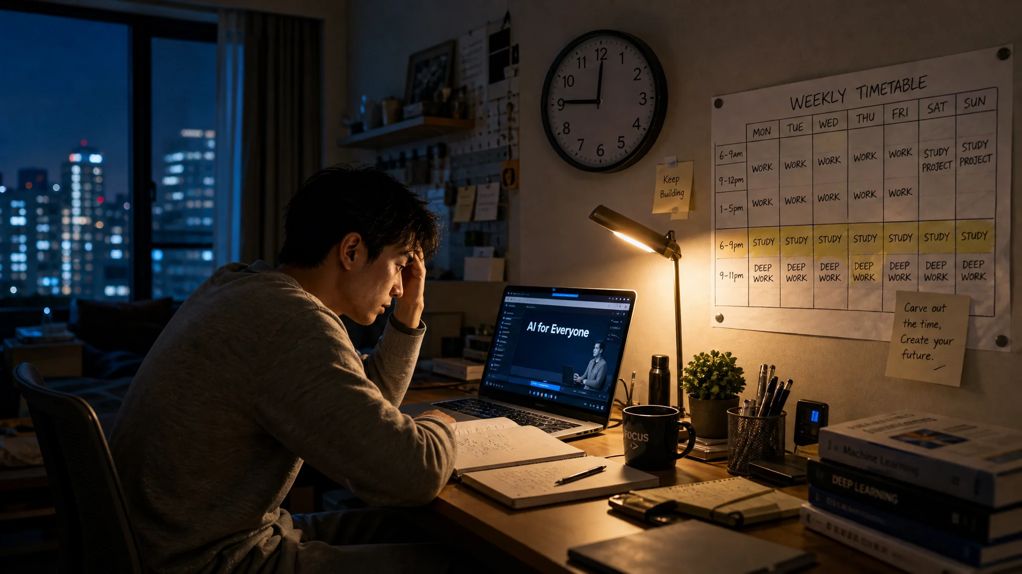 上班培训ai怎么跟完？我排了张工作日加周末的时间表