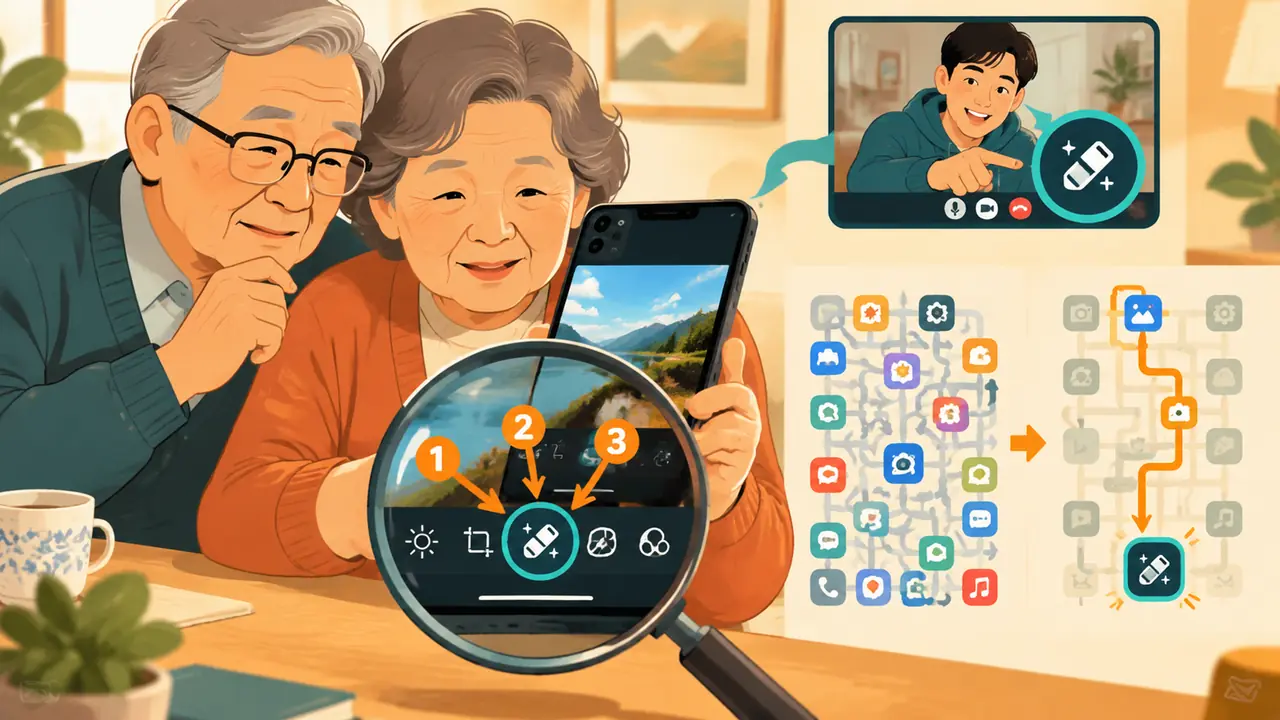 AI修图在哪找入口？给长辈的「找功能」指路手册