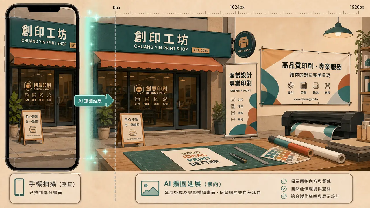 横版ai修图怎么裁？图文店老板的尺寸适配经验