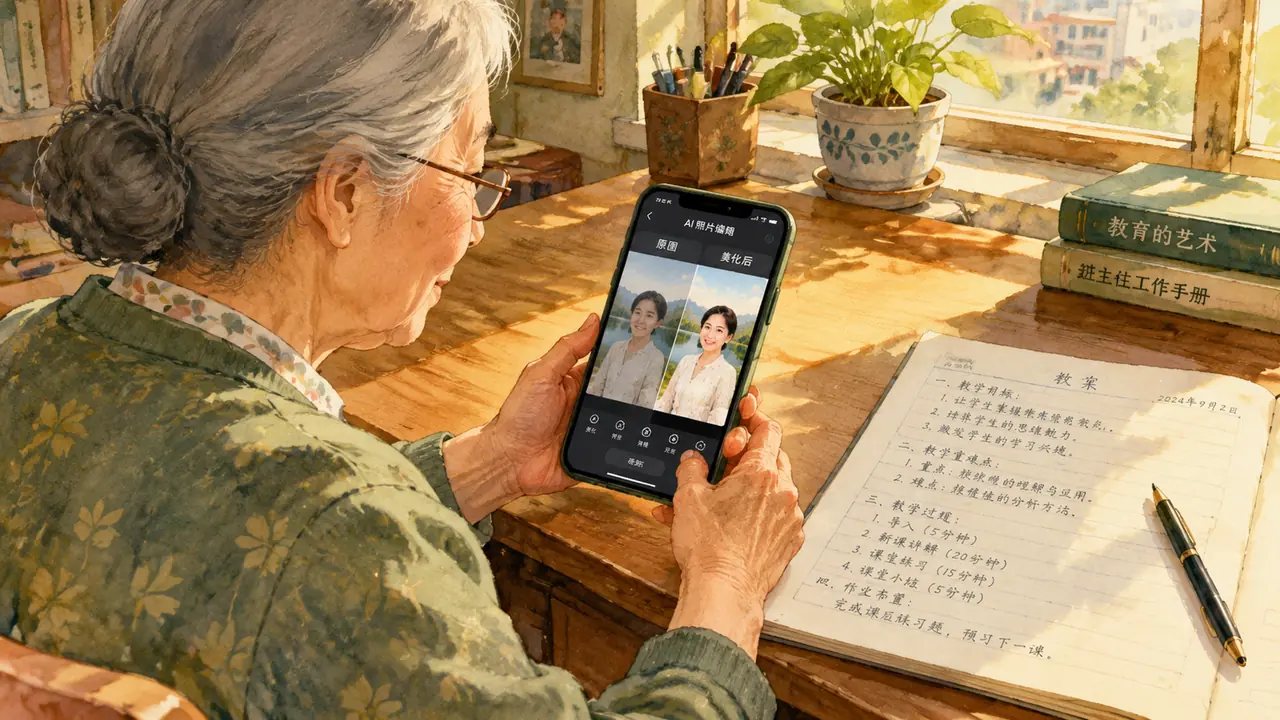 体验ai修图的第一天：一位退休教师的尝试记