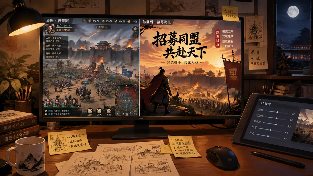 率土之滨AI修图：同盟海报的民间设计师日常