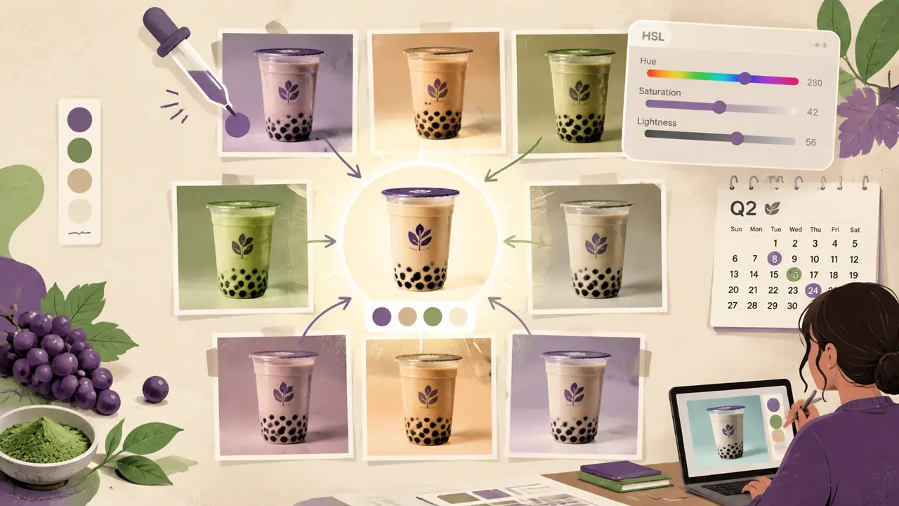 奶茶AI修图怎么统一色调？茶饮品牌视觉负责人的季度改版