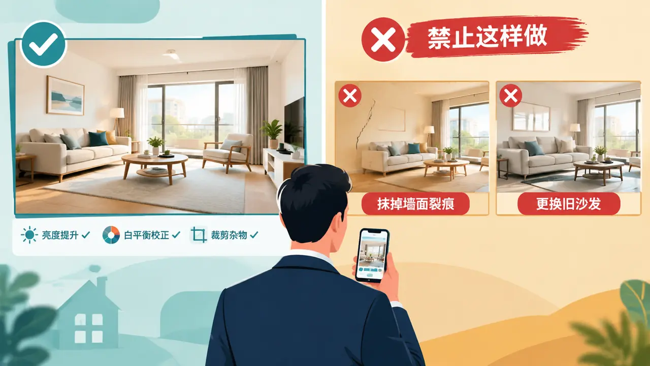 ai房间修图的中介用法：房源图的美化和底线
