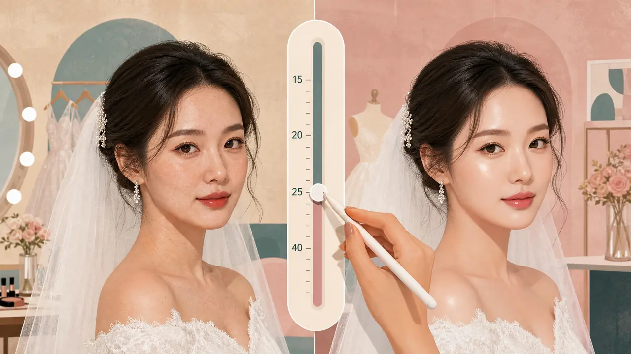AI美颜修图开到几档合适？婚纱店化妆师兼修图的经验
