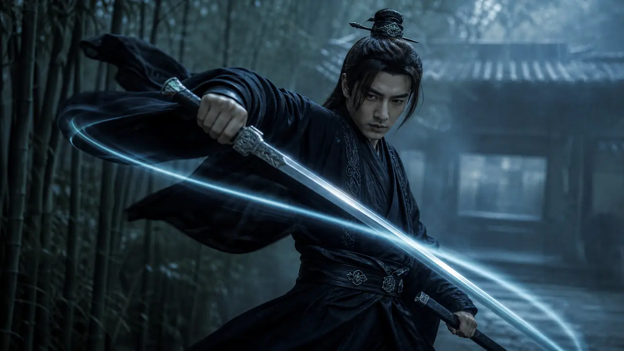 刀客AI修图武侠风：古风男装写真的刀光剑影