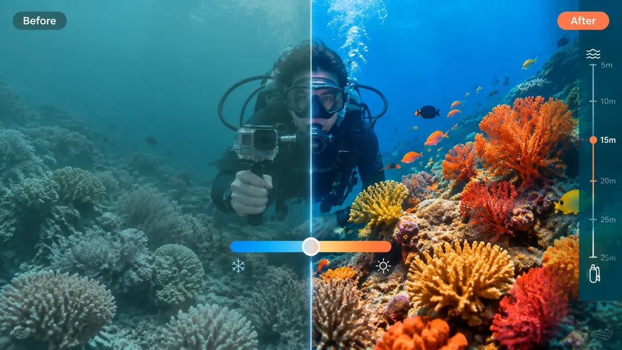 水下AI修图怎么校蓝？潜水教练的 GoPro 后期