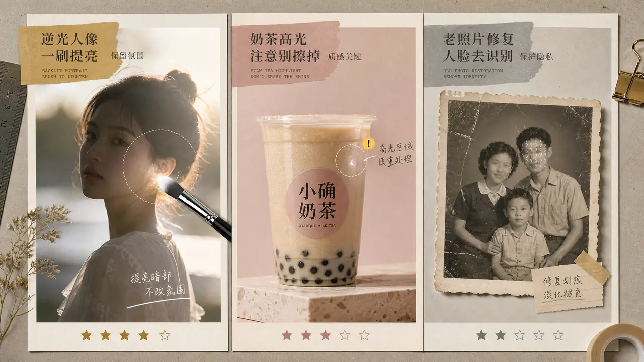 灵犀ai修图上手两周：三类图实测，长处短板都摆上桌