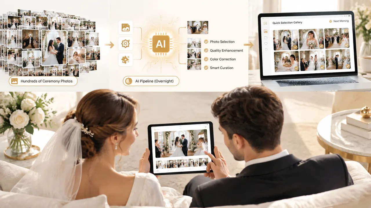 婚庆公司 ai修图：婚礼当天照片隔天交的底气