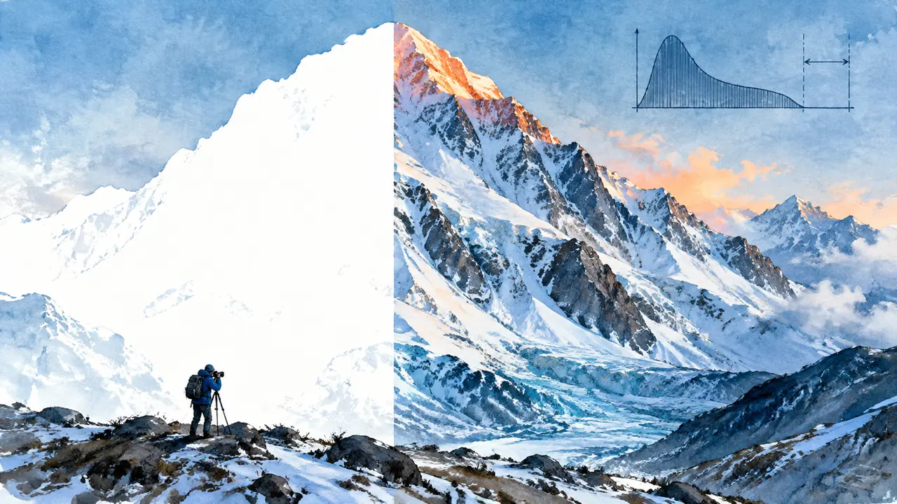 雪山ai修图手记：雪不是越白越好，层次才值钱