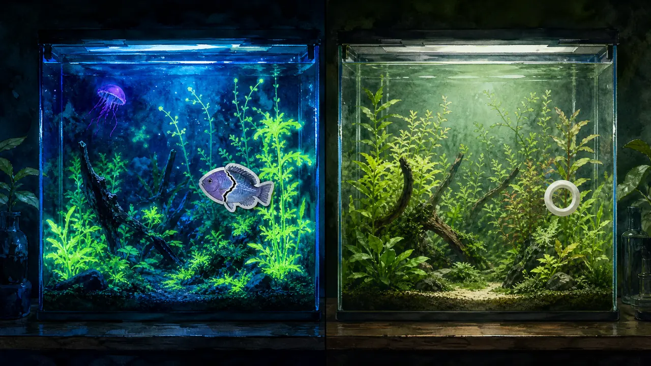 水草ai修图翻车实录：缸里的绿水，AI差点修成外星水
